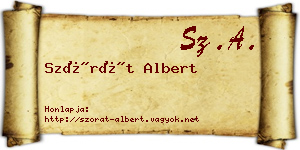 Szórát Albert névjegykártya