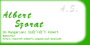 albert szorat business card